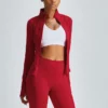 Sport jacket thumb hole zipper up for woman made in China - Image 8