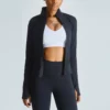 Zipper up sport jacket thumb hole for woman made in China - Image 4