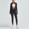 Zipper up sport jacket thumb hole for woman made in China - Image 3
