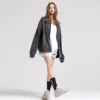 Unisex bomber zipper up vintage wash jacket - Image 6