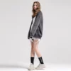 Unisex bomber zipper up vintage wash jacket - Image 5