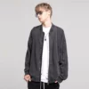 Unisex bomber zipper up vintage wash jacket - Image 3
