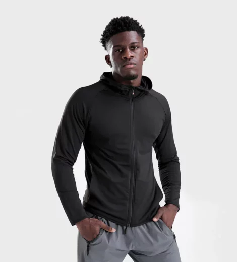 Custom mens moisture-wicking polyester hoodie