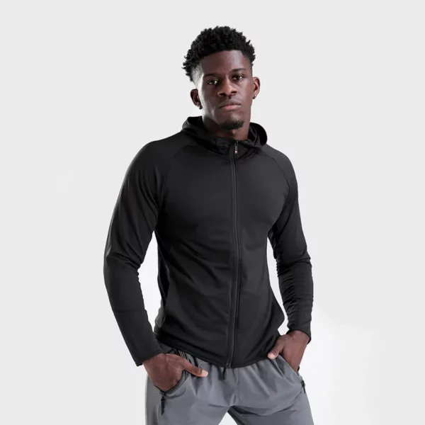 Custom mens moisture-wicking polyester hoodie