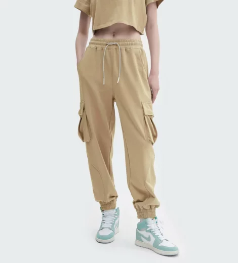 Ladies cargo pants tapered fit joggers