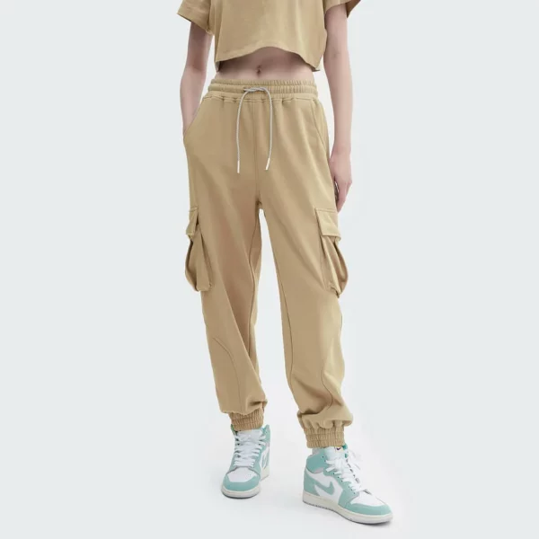Ladies cargo pants tapered fit joggers
