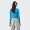 Long sleeve zip-up tight fit cropped top with trims - Image 5