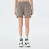 Womens cotton french terry raw edge sweat shorts - Image 7