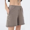 Womens cotton french terry raw edge sweat shorts - Image 4