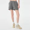 Womens cotton french terry raw edge sweat shorts - Image 2