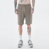 Raw edge vintage washed loose fit sweat shorts for mens - Image 2