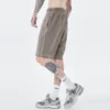Raw edge vintage washed loose fit sweat shorts for mens - Image 12