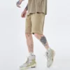 Raw edge vintage washed loose fit sweat shorts for mens - Image 9