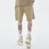 Raw edge vintage washed loose fit sweat shorts for mens - Image 14