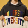 Mens polar fleece hoodie with customized chenille logo oem - Image 2