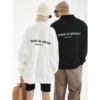 Unisex long sleeve oversize couple polo shirt with private label - Image 5