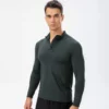 Breathable quick dry quater zip up trainning pullover manufacture - Image 11