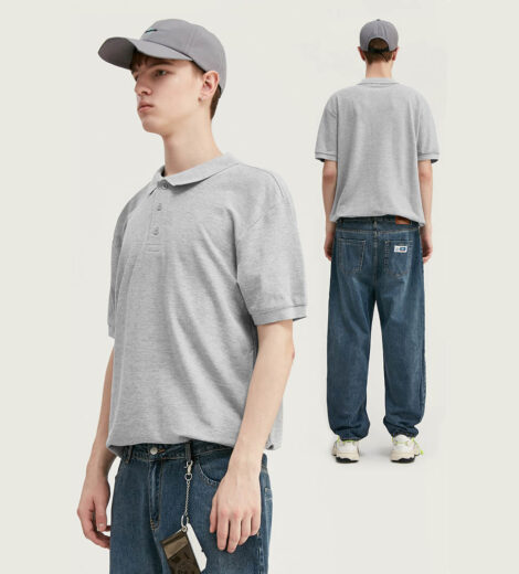 Mens pique cotton polo shirt
