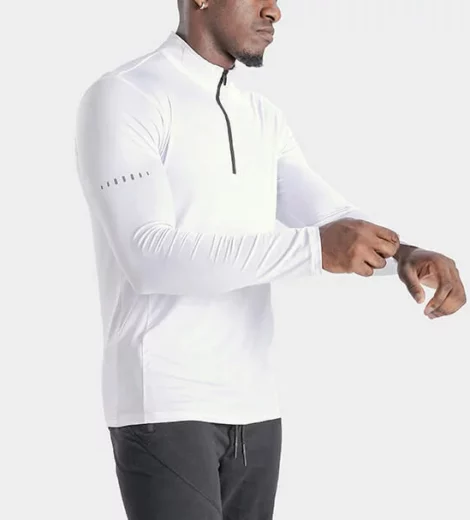 Quarter zip up pullover fishing long sleeve t shirt