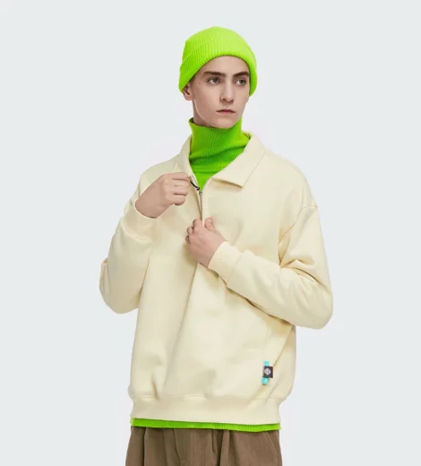 unisex fleece half zip up pullover