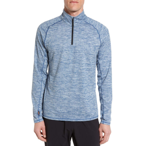Raglan sleeve zip-up pullover