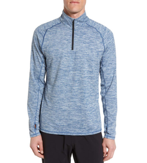 Raglan sleeve zip-up pullover
