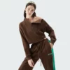 Womens quater zip up cropped pullover sweatshirt wholesale - Image 7