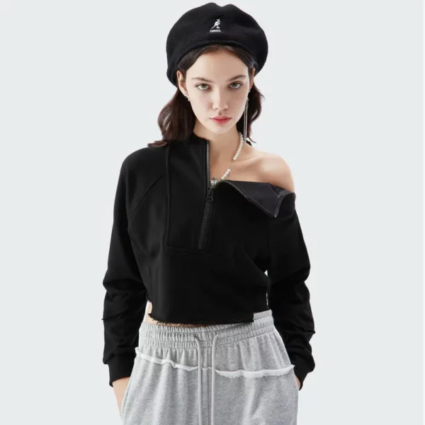 Ladies cropped off shoulder pullover jumper wholesale china