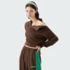 Ladies cropped off shoulder pullover jumper wholesale china - Image 6