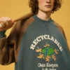 Puff printing oversized cotton fleece sweatshirt wholesale - Image 3