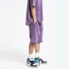 Mens snow wash raw edge french terry shorts - Image 7