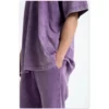 Mens snow wash raw edge french terry shorts - Image 6