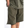 Mens snow wash raw edge french terry shorts - Image 4