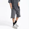 Mens snow wash raw edge french terry shorts - Image 13