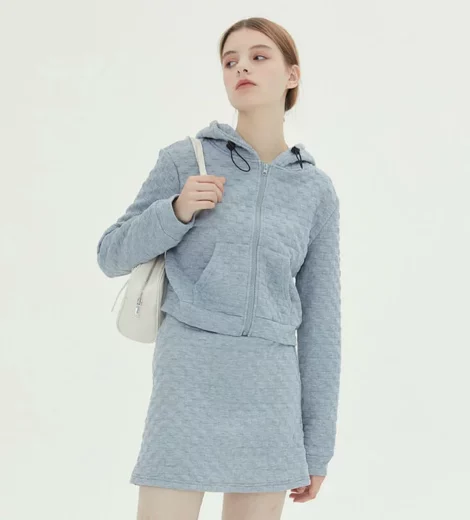 Womens waffle custom skirt tracksuit