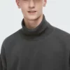 Mens turtle neck fleece sweatshirt with your design - Image 6