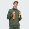 Mens turtle neck fleece sweatshirt with your design - Image 2