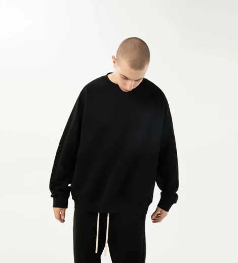 Custom mens loose fit fleece sweatshirt