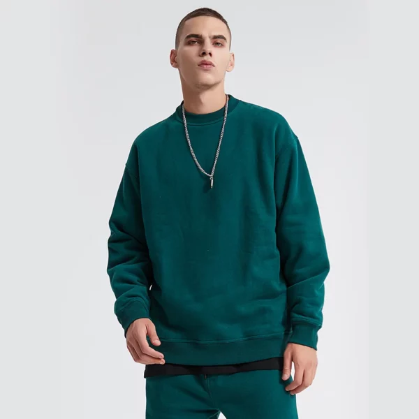 Unisex oversized fleece crew neck sweatshirt leisure wear