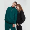 Unisex oversized fleece crew neck sweatshirt leisure wear - Image 4