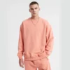 Unisex oversized fleece crew neck sweatshirt leisure wear - Image 7