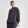 Unisex oversized fleece crew neck sweatshirt leisure wear - Image 9