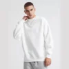 Unisex oversized fleece crew neck sweatshirt leisure wear - Image 5