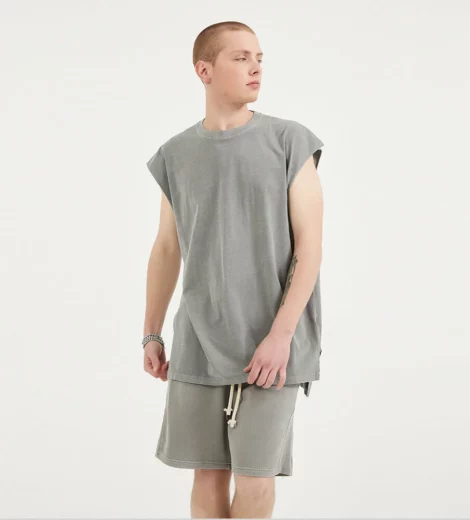 Mens summer set cap sleeve tank top set