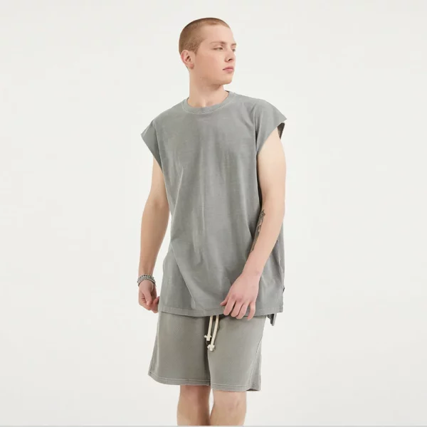 Mens summer set cap sleeve tank top set