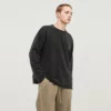 custom design man stone washed crew neck long sleeve t-shirt - Image 3