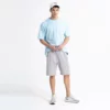 Mens track shorts with side buttons and stripes wholesale - Image 3