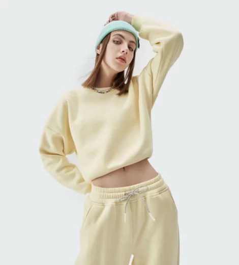 Heavyweight fleece crew neck sweatshirt jumper manufacture