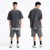 Stone wash vinatge mens short twin set - Image 2