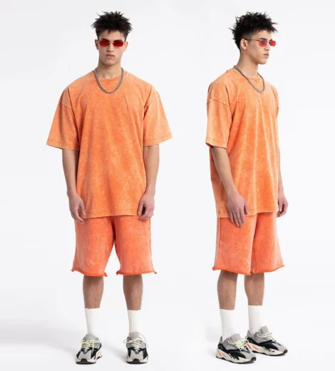 mens stone wash vinatge short twin set